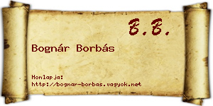 Bognár Borbás névjegykártya